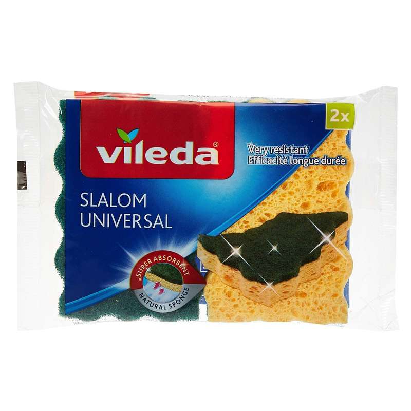 Vileda Slalom Universal Medium Foam Dishwashing Sponge Scourer 2 pcs