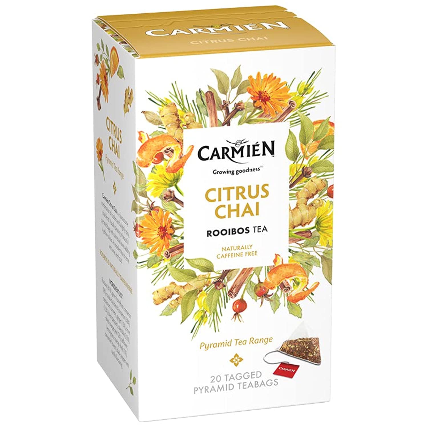 Carmién Tea Pyramid range: Citrus Chai Rooibos Tea 20's (50g)