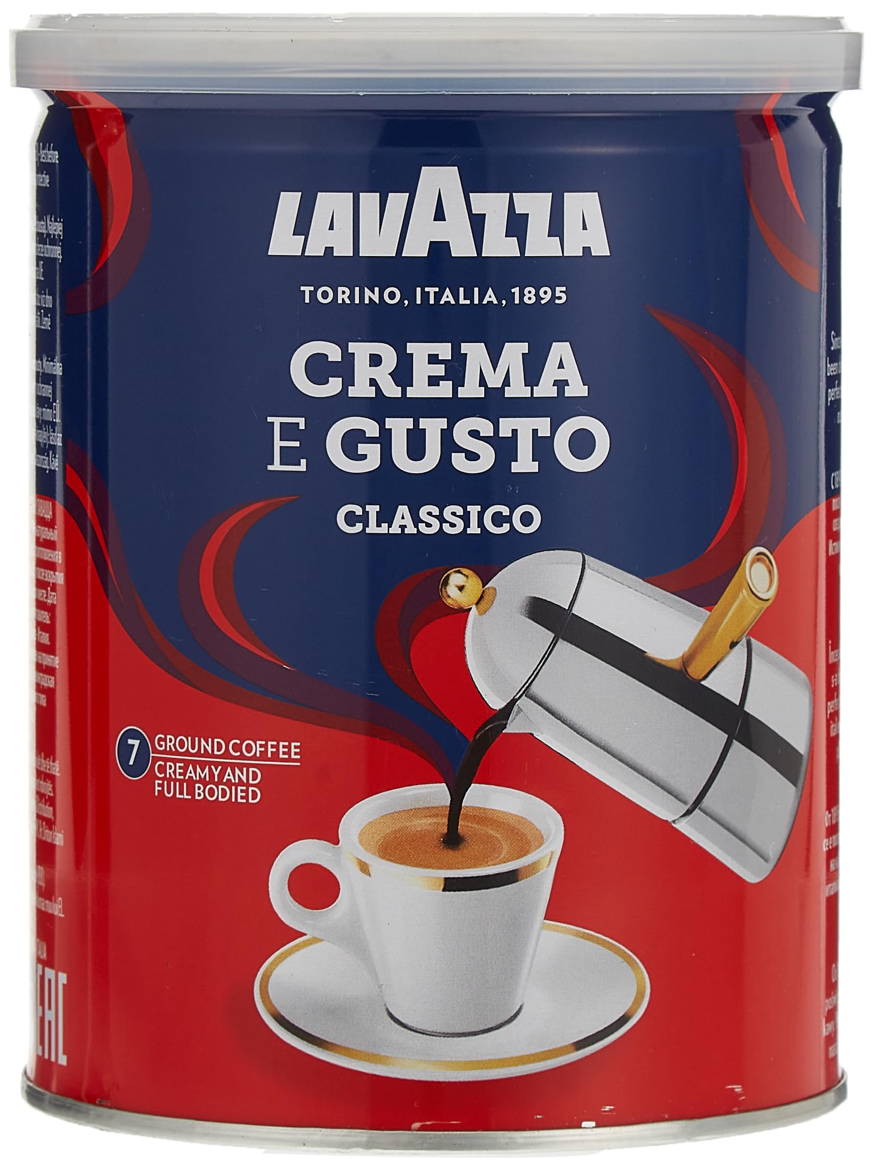 Lavazza Crema E Gusto Ground Coffee, Dark Roast, 250 G, Red