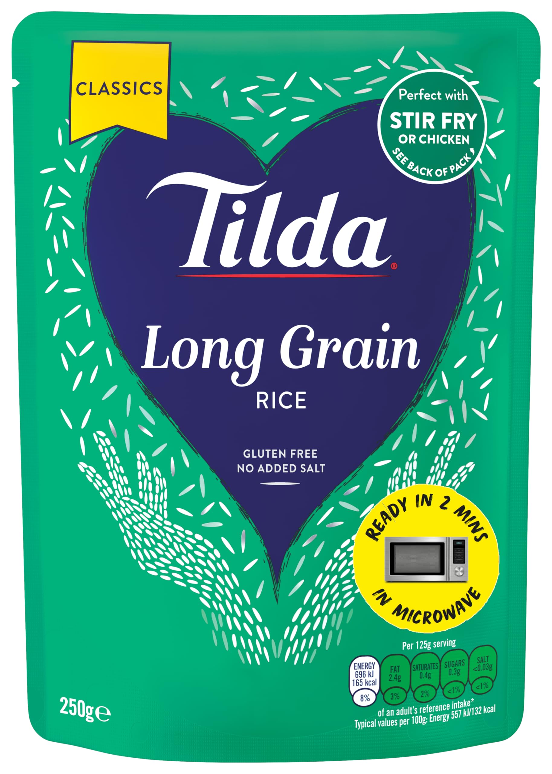 Tilda Premium Long Grain Rice 250g (2 min - Microwave Rice)