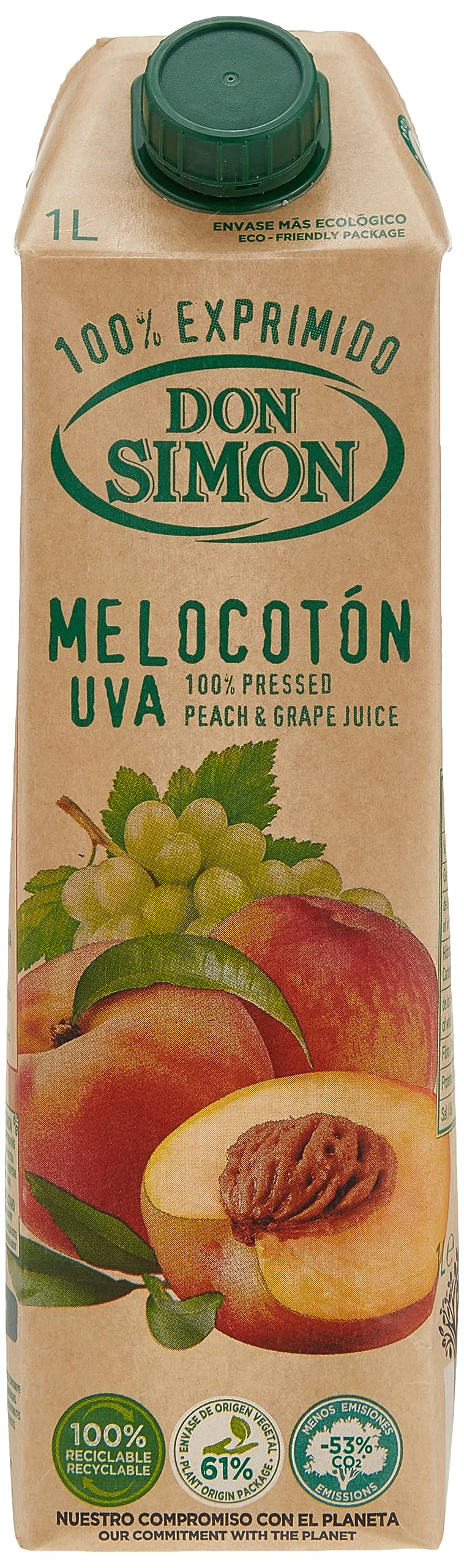 DON SIMON 100% Natural Peach Juice 1 Liter