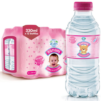 Al Ain Bambini Bottled Drinking Water For Babies - 330 ml (Pack Of 12)