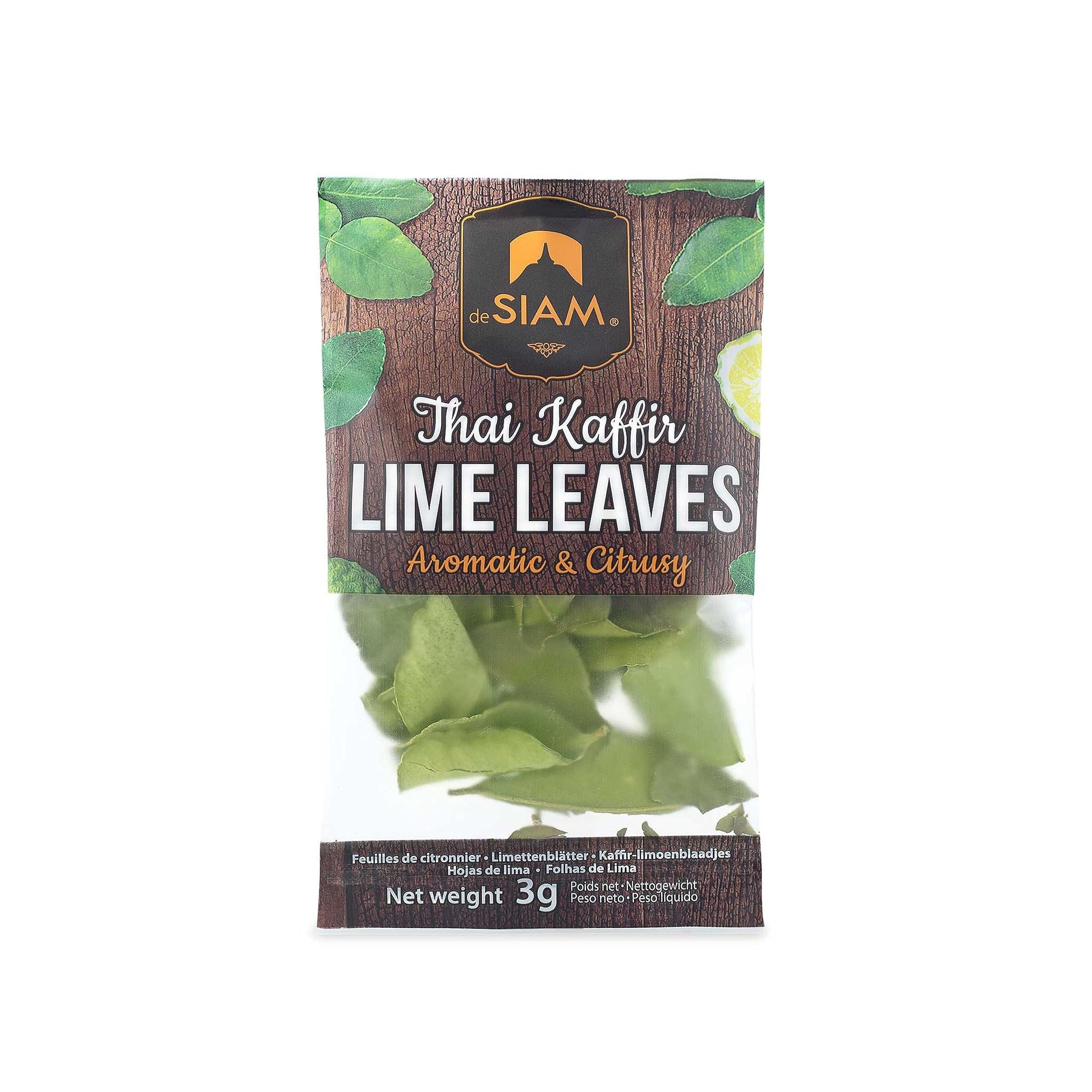 DE SIAM Dried Kaffir Lime Leaves 3 gm
