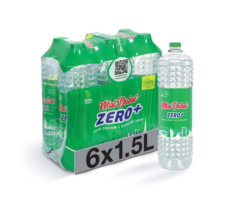Mai Dubai Bottled Water Alkaline Zero Sodium, 6 X 1.5 L