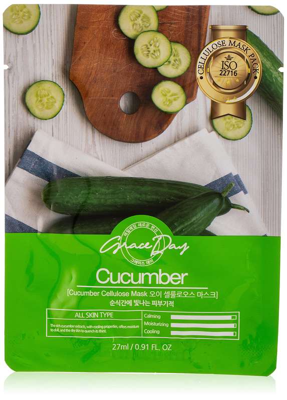 Grace Day Cucumber Cellulose Mask, 27 ml