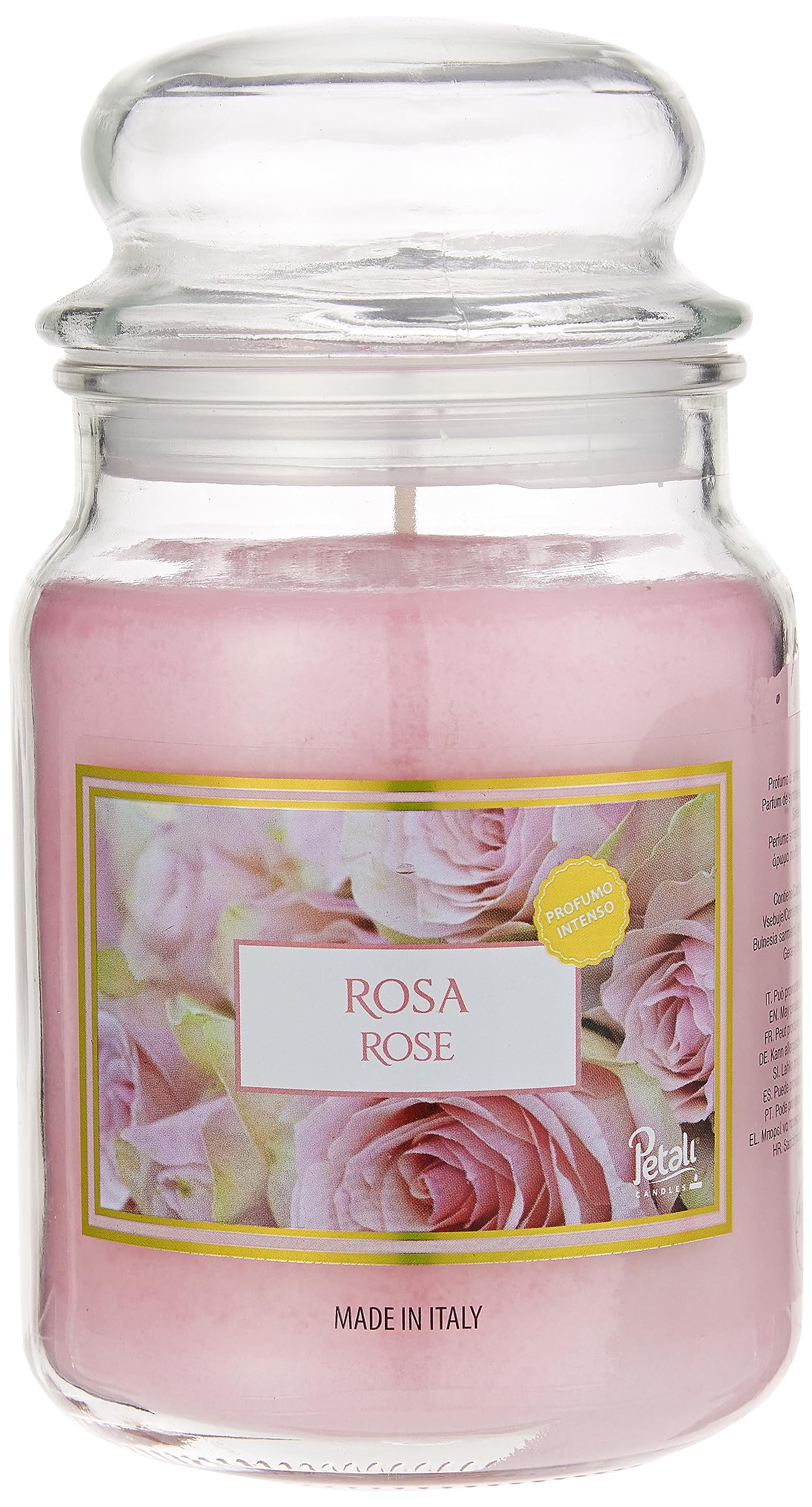 Aladino Rose Scented Classic Large Jar Single Wick Candle, Over 100 Hours Of Burn Time