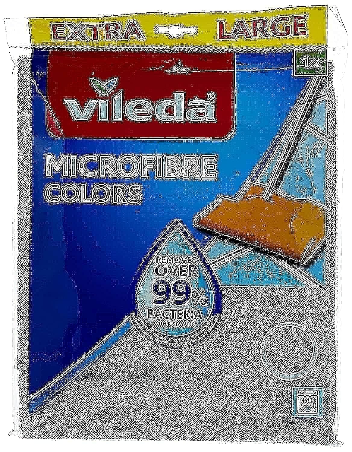 Vileda Microfibre floor cloth, Superior Cleaning ,Maximum Absorbency, Versatile, Blue/Orange, 1 Pc Large, 151991